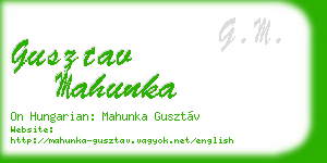 gusztav mahunka business card